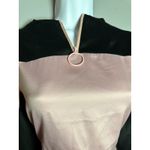 Urban Revivo Mini Dress Pink Black Long Sleeve Smocked Waist Party Size 6 Photo 2