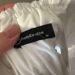 PRETTYGARDEN Pretty Green White Linen Crop Top – Size M – Black Wavy Straps – NWT Photo 5