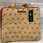 Laura Ashley  Fold Up Travel Case Bag Tan Floral Quilted Zipper Clear Window New Photo 0