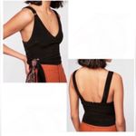 Free People  Paisley Tie Hem Crop Top Sleeveless Womens Large Black Photo 7