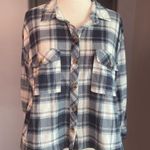 Eden & Olivia  Cropped Plaid Button-Up Shirt Photo 0
