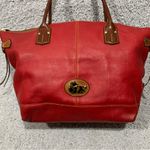 Dooney & Bourke Red Texture Leather Large Tote Photo 1