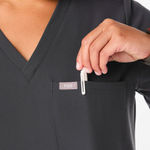 FIGS Scrub Top Catarina One-Pocket Charcoal Photo 1