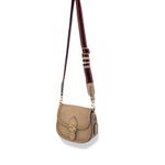 Coach  Beat Saddle Bag in Taupe Glovetanned Leather Two Crossbody Straps EUC Photo 5