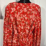 Pink Lily Red Floral Long Sleeve Short Romper Size Medium EUC Photo 8