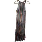 Love The Label Anthropologie Multicolor Striped Maxi Dress M Boho Beaded Tassel Blue Size M Photo 3