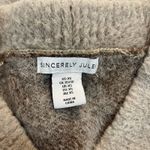 Sincerely Jules  Brown Argyle Diamond Fuzzy Sweater Vest V Size XS Preppy Photo 3