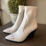 Michael Kors MICHAEL Dover Embellished Pointed Toe High Heel Booties Light Cream Photo 6