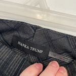 Ivanka Trump  Slim Ankle Pant Dark Gray Black Navy Plaid Ponte Pull On Crop Work Photo 3
