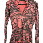 Nike  Pro Dri Fit Women's Pink Black Geometric Print Half Zip Pullover Top XS Photo 0