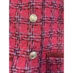 G By Giuliana Timeless Tweed Black Label Raw Hem Jacket Size L Hot Pink Barbie Photo 8
