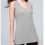 White House | Black Market WHBM Cozy Knit Tank Heathered Grey Marled Knitted Long Sleeveless Sweater Tunic Photo 0
