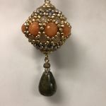 Chico's Chico’s long pennant necklace with stones 36”‎ double chain Photo 3