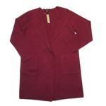 J.Crew NWT Juliette in Burgundy Open-Front Collarless Sweater Blazer XL Photo 2