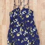 Paper Heart  Blue Black Yellow White Geometric Criss Cross Spaghetti Strap Dress Photo 3