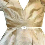Daniel Cremieux Cremieux Dress Classic Holiday Gold Formal Dress Champagne Flutter Sleeve Size 4 Photo 8
