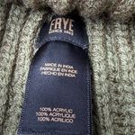 Frye  Knit Hat Color Block Knitted Beanie Fatigue Green Tan White One Size Photo 4