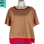 W118 By Walter Baker Walter Baker Leilani Short Sleeve Boxy Top Camel Red Size S Photo 1