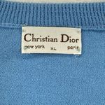 Dior Christian  Monsieur vintage V Neck Sweater XL Blue Embroidered Logo Photo 4