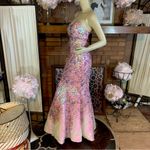 Jovani  STYLE 3784 PINK W/MULTI-COLOR SEQUINS STRAPLESS MERMAID STYLE DRESS (4) Photo 4