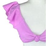 Tanya Taylor NWT Flirty Orelia Knot Bikini Top Ruffled Cap Sleeves XL Pink #3860 Photo 3