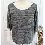 CHELSEA & THEODORE Womens Sweater Size L Grey Marl Layered Scoop Neck Black Size L Photo 1
