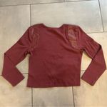 Anthropologie Maeve Faux Leather Shoulder Panel Long-sleeve Photo 3