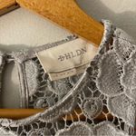 BHLDN Anthropologie  Emmeline Dress 0 Silver Bridesmaid Wedding Guest Formal Lace Photo 4