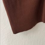 Lacausa  Chocolate Brown Ribbed One Shoulder Stretch Tank Top Small Photo 3