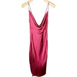 LIONESS | Walk The Line Magenta Satin Cowl Neck Maxi Dress Size M | NWT Photo 2