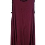 Vfish Burgundy Sleeveless Dress with Black Lace Trim Sz L Red Size L Photo 0