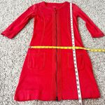 Marc Cain Sports 3/4 Sleeve Full Zip Front Cotton Mini Dress Red Small Pockets Photo 1