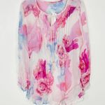 Soft Surroundings  Bed of Roses Floral Watercolor Top Size Medium NWT Photo 1