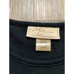 Y2K Bedazzled Wine Mom Top Slinky Holiday Clean Girl Large Black Embroidered Red Photo 3