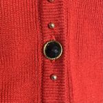 KIKIT Christmas Cardigan Size M Red Beaded Sequins Flower Martini Snowman Lights Size M Photo 6