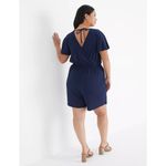 Lane Bryant  NWT Women's Flutter-Sleeve Surplice-Back Romper Blue Size 14/16 Photo 3