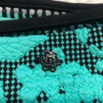 Nanette Lepore 🆕  jacquard floral turquoise blue black trim bikini bottoms Photo 3