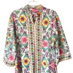 Evelyn Pearson 60s Vintage Psychedelic Loungewear Robe Cover Up Zipper Floral Pink Size L Photo 1