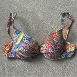 Bleu Rod Beattie  Groovy Baby Printed Underwire Bikini Top Sz 4 Paisley Colorful Photo 2