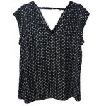 Daniel Rainn Nordstrom DR2 Black & White Polka Dot Sleeveless Blouse Size Large Photo 2