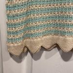 NWT Uncharted Size M Aqua Cream Knit Crochet Soft Stretchy Scalloped Tank Top Blue Size M Photo 2