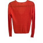 J.Crew  Coral/Orange V-Neck Cable Knit Linen Sweater Size Small Photo 1