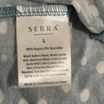 Serra teal and White polka dot Maxi Dress with pockets woman size LARGE stretch Photo 8