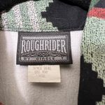 Vintage Roughrider Western Shirt Aztec‎ Print Button Up Long Sleeve Large White Photo 1