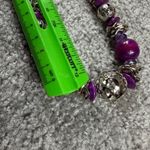 Purple Beaded Necklace With Silver Photo 7