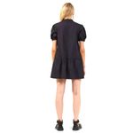 French Connection  Poplin Mini Dress Organic Cotton Puff Short Sleeve Black Small Photo 2