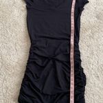 Athleta Topanga Shirt Dress Black Ruched Cap Sleeve V-Neck Stretch Size XS Photo 10