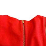 Calvin Klein  Bold Red Sleeveless Sheath Dress Gold Zipper Detail Size 8 Women's Photo 8