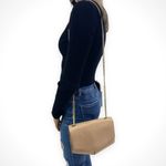 Sandro Beige Crossbody Bag With Gold Accent Strap Photo 8