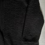 Eileen Fisher M Cardigan Black Open Linen Textured Whimsygoth Minimal Staple Photo 4